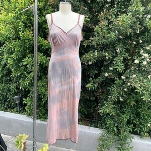 Vintage 1970s Petal Sheen Tie-Dye Slip Pink Union Tag Made in USA Medium Hippie